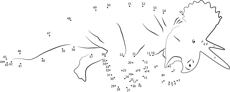 Ceratopsians printable dot to dot worksheet