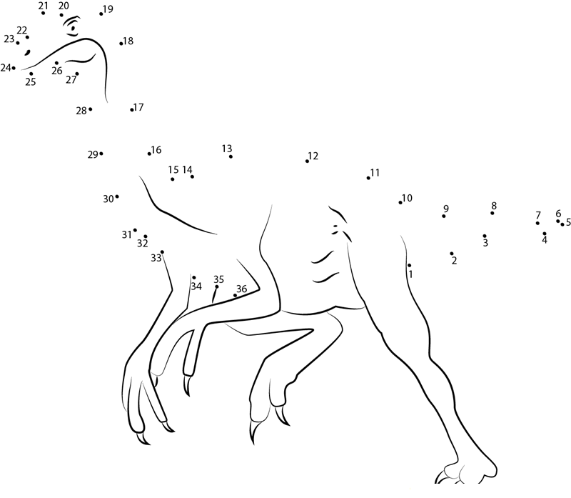 Gallimimus printable dot to dot worksheet