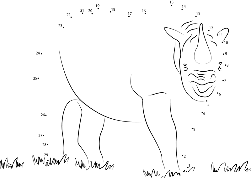 Black Rhino Shutter dot to dot worksheets