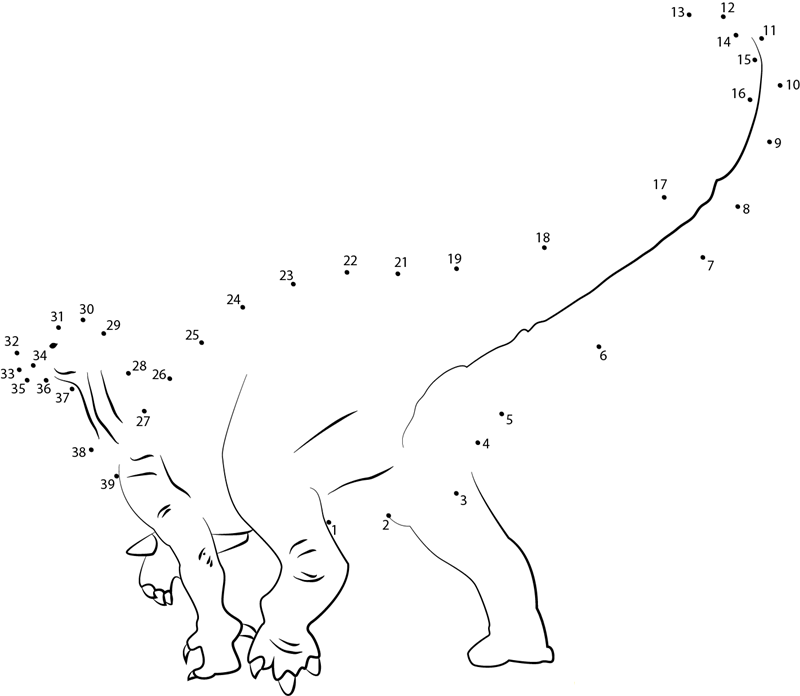 Iguanodon printable dot to dot worksheet