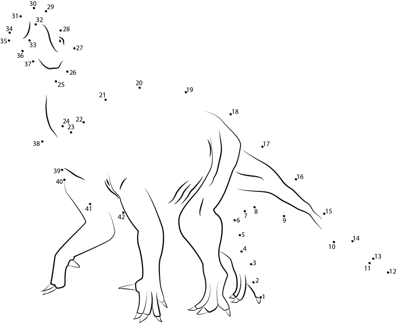 Ornithopods Dino printable dot to dot worksheet