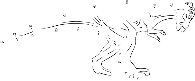 Pachycephalosaurus Walking printable dot to dot worksheet