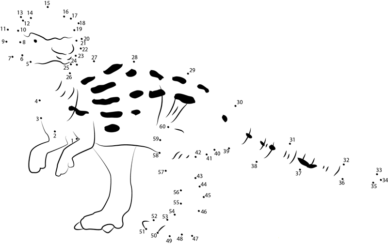 Pachycephalosaurus With Patches printable dot to dot worksheet