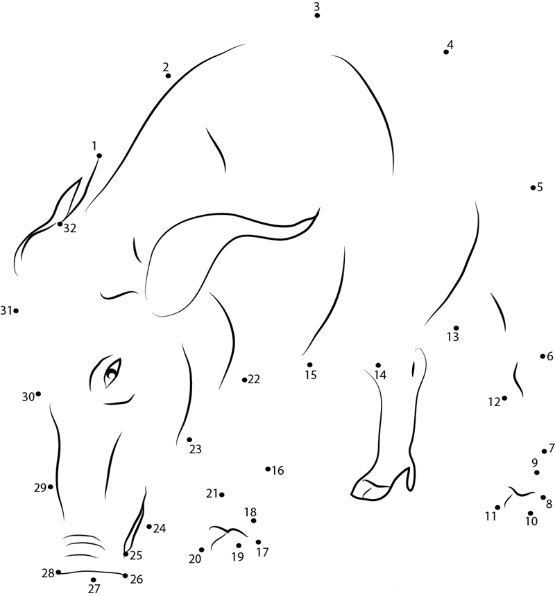 African Boar printable dot to dot worksheet