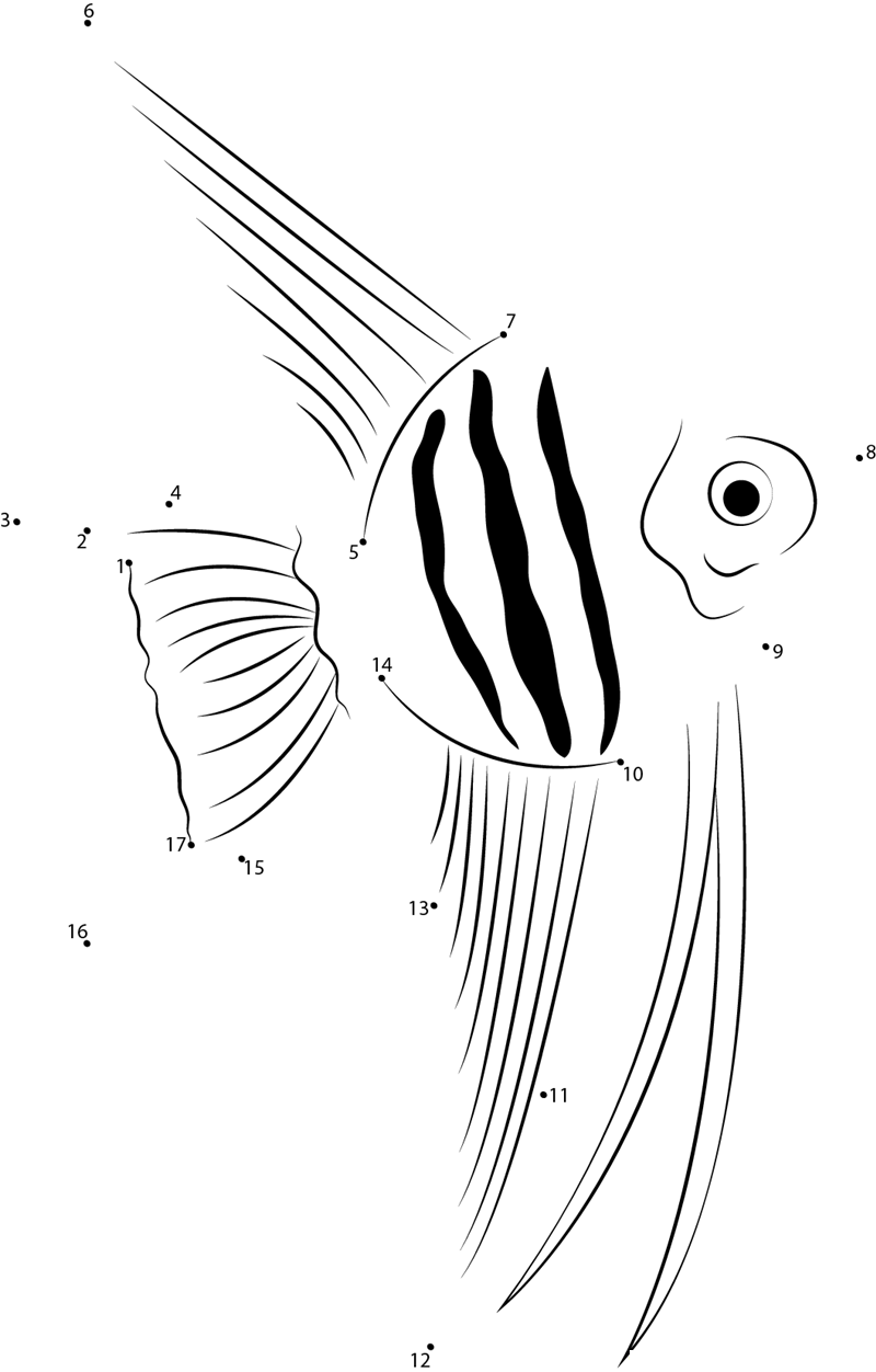 Angelfish Up dot to dot worksheets