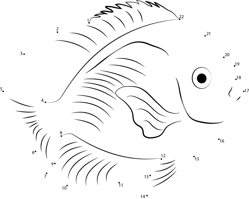 Cocos Lemonpeel Angelfish printable dot to dot worksheet