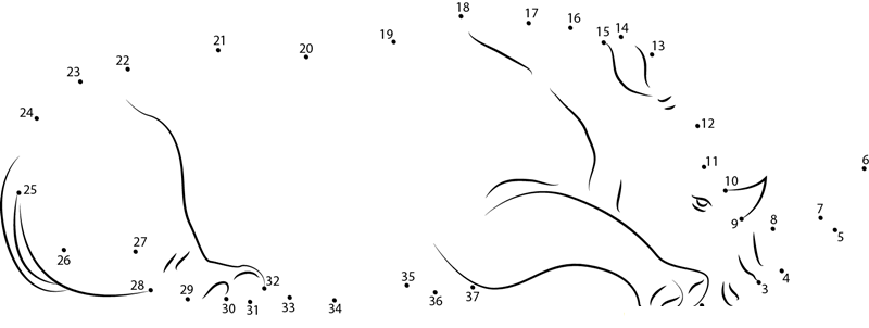 Rhino Sitting Down printable dot to dot worksheet