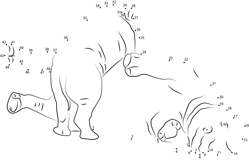 Rhinos Having Fun printable dot to dot worksheet