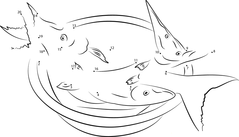 Fish In Pot printable dot to dot worksheet