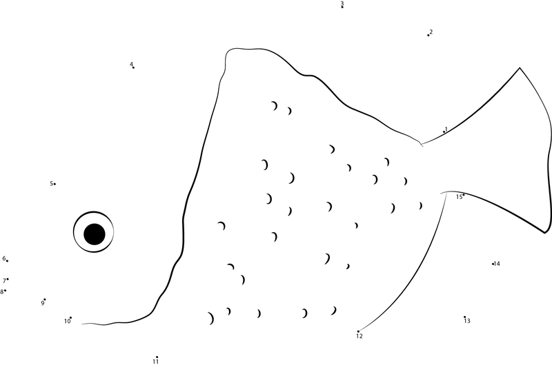 Aquarium Fish printable dot to dot worksheet