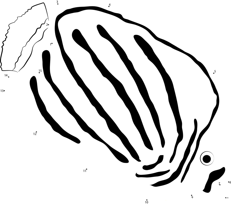 Striped Butterflyfish printable dot to dot worksheet