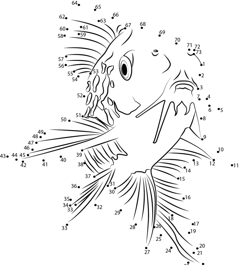 Corydoras Catfish printable dot to dot worksheet