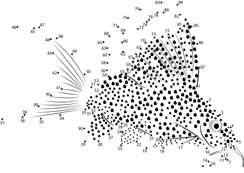 Featherfin Catfish dot to dot worksheets