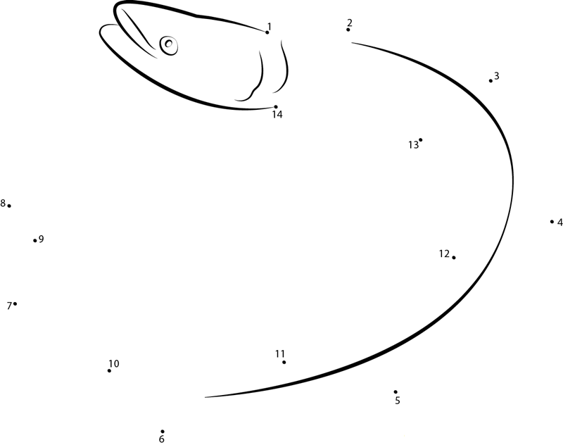 Mud Eels dot to dot worksheets