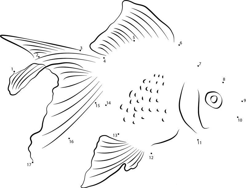 Pearl Goldfish dot to dot worksheets