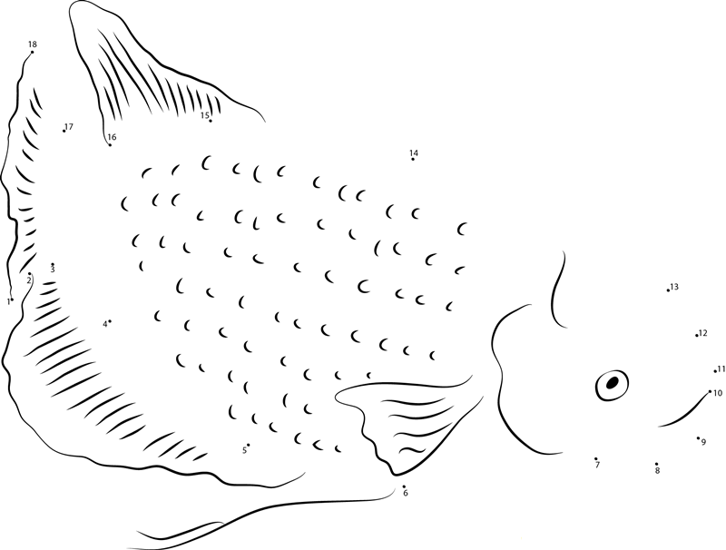 Female And Male Dwarf Gourami printable dot to dot worksheet