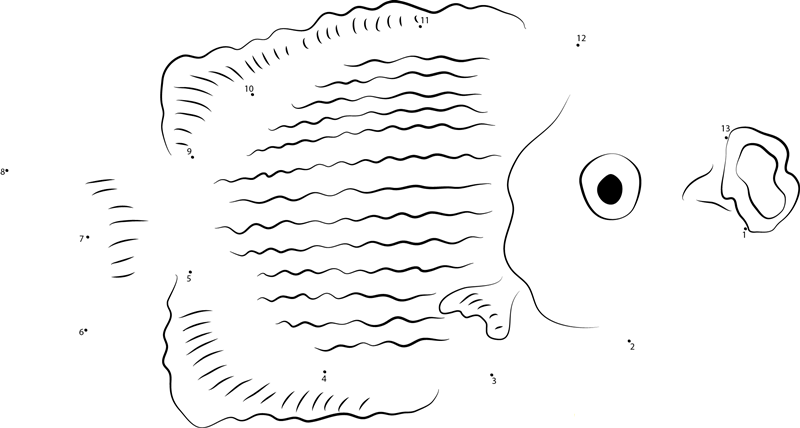 Gouramis In The Aquarium printable dot to dot worksheet