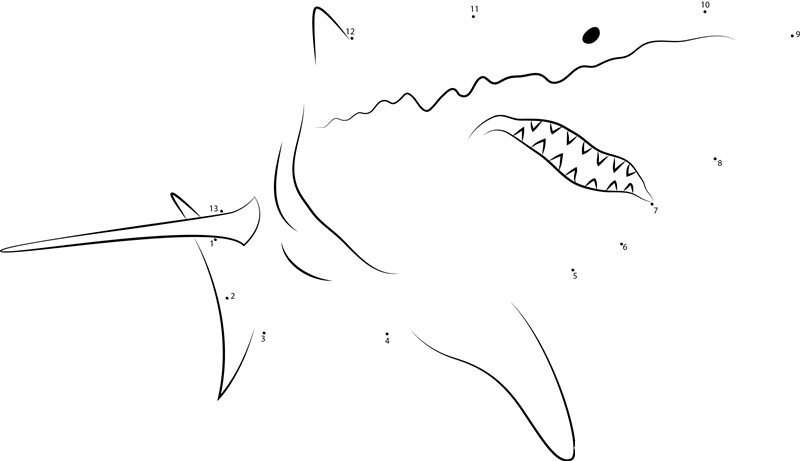 Great White Malcolm Nobbs printable dot to dot worksheet