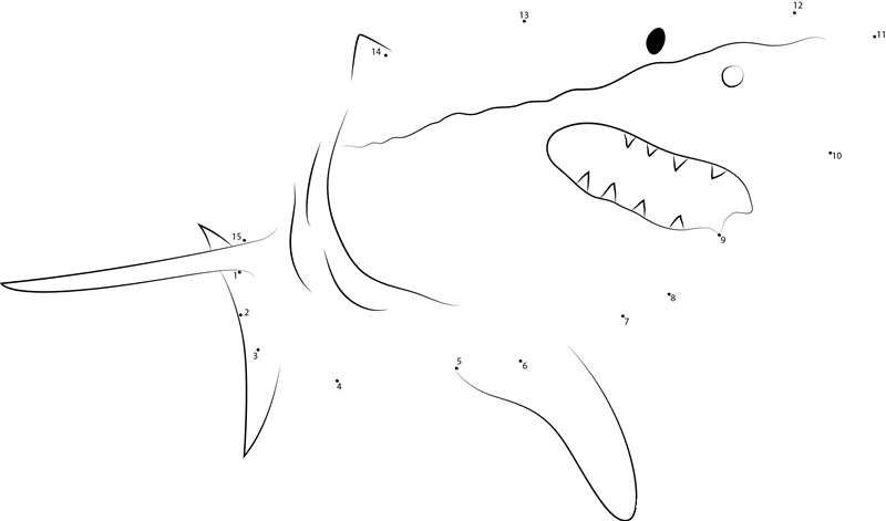 Shark Diver dot to dot worksheets