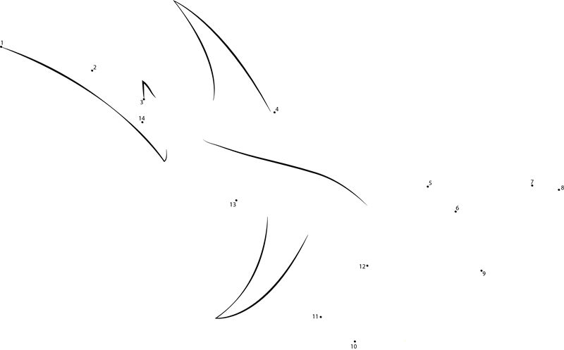 Australia Hammerhead Shark printable dot to dot worksheet