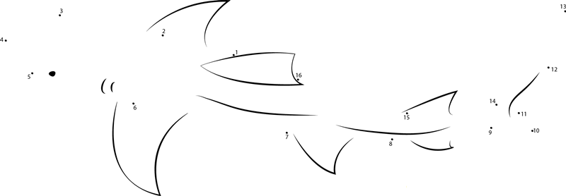 Lemon Shark Look Back dot to dot worksheets