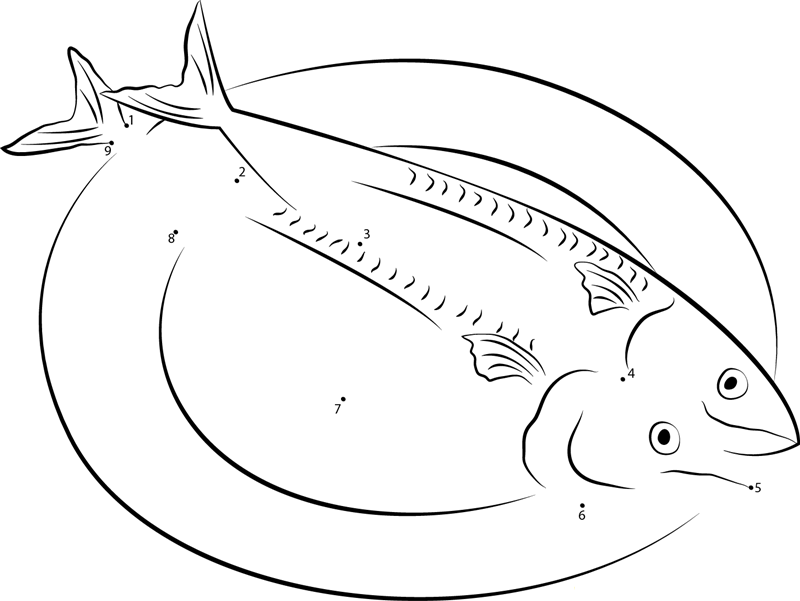 Pelagic Fish printable dot to dot worksheet