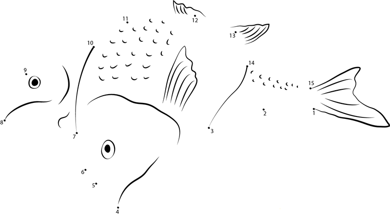 Shark Mackerel printable dot to dot worksheet