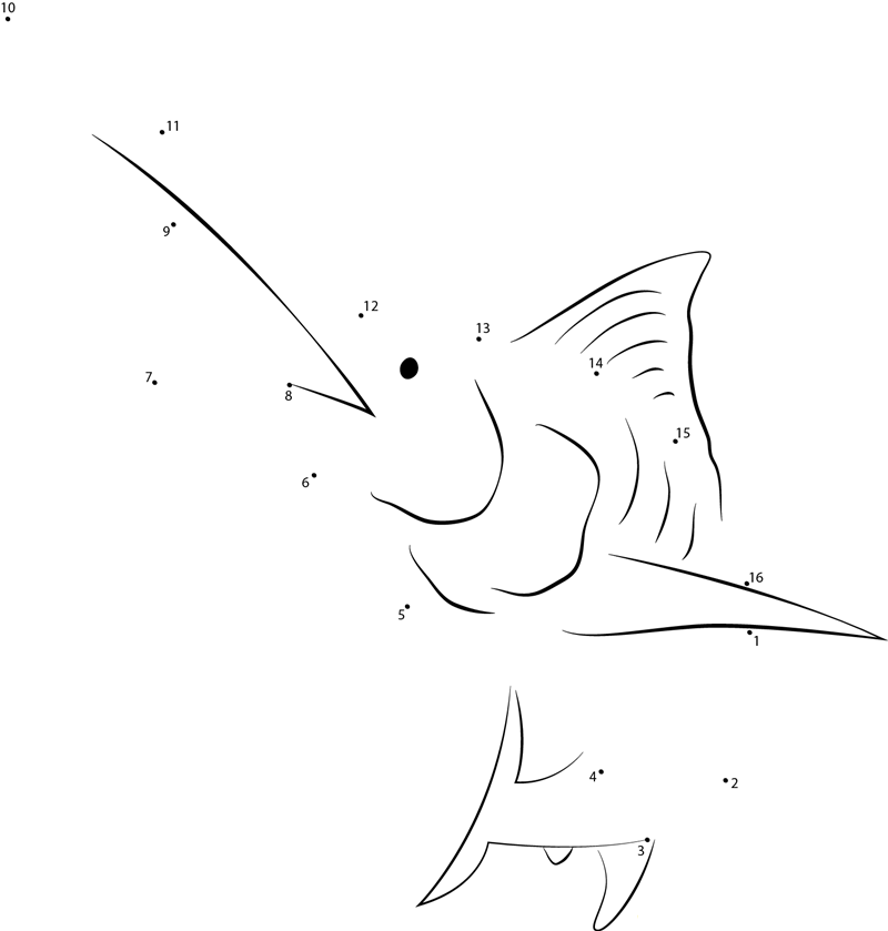 Massive Marlin Jumps printable dot to dot worksheet