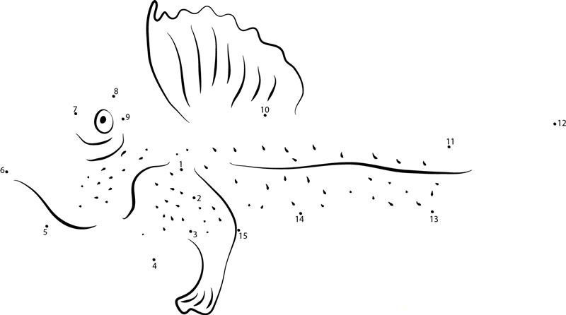 Periophthalmus Barbarus printable dot to dot worksheet