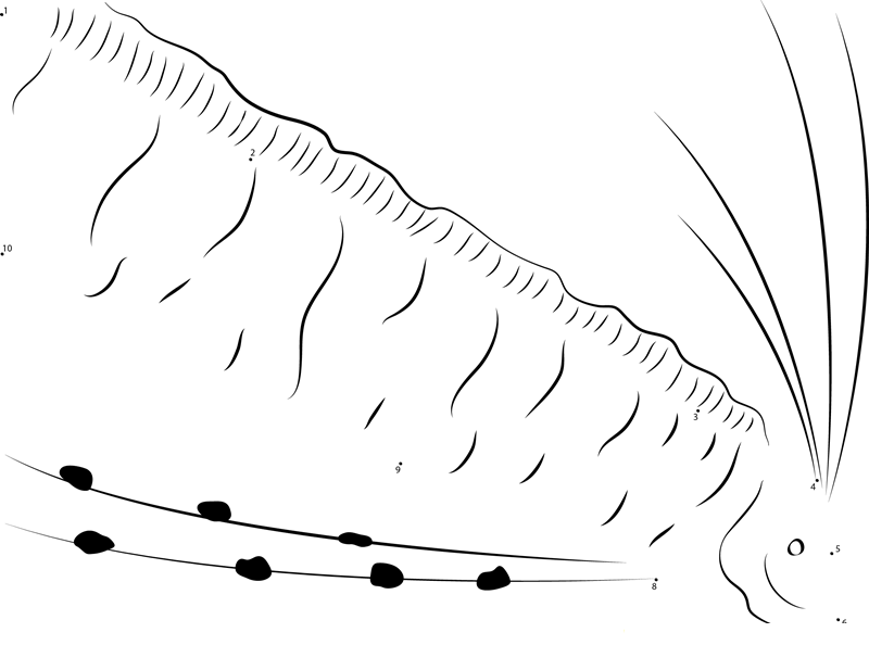 Oarfish Swimming printable dot to dot worksheet