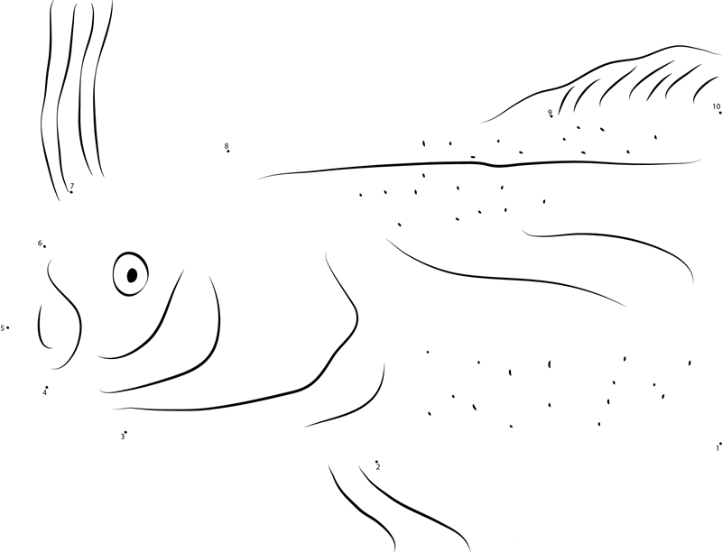 Smiling Oarfish dot to dot worksheets