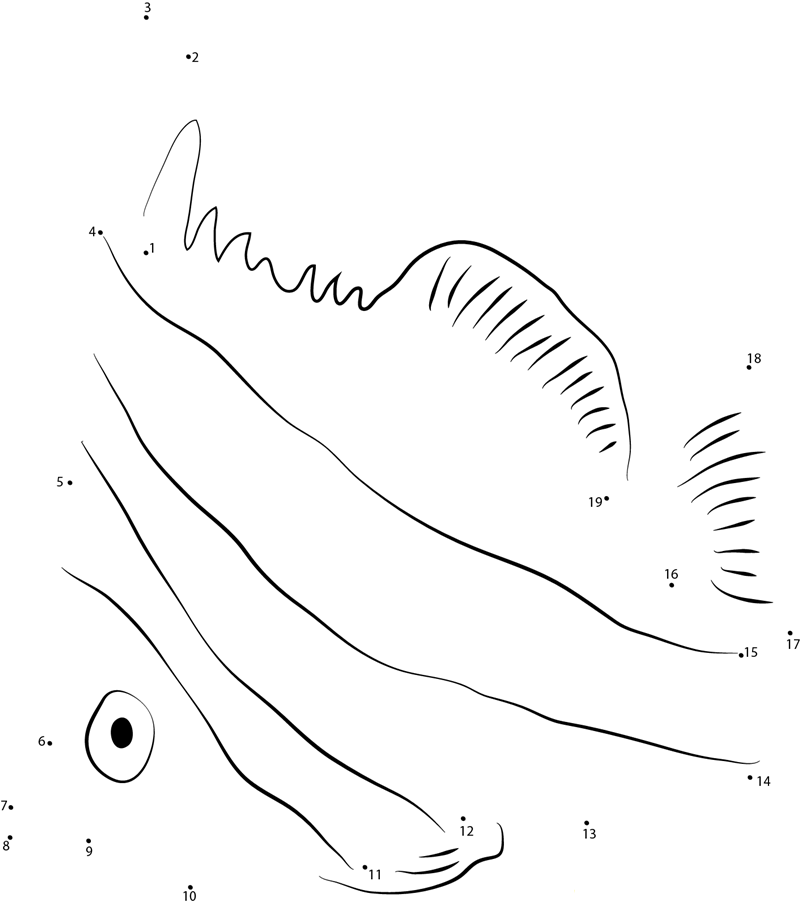 Pennant Butterflyfish printable dot to dot worksheet