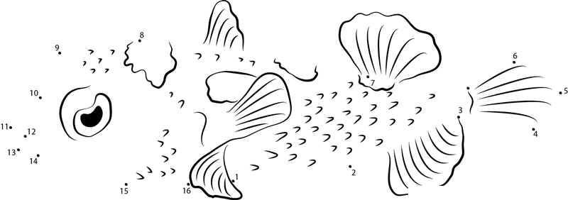 Black Blotched Porcupinefish dot to dot worksheets