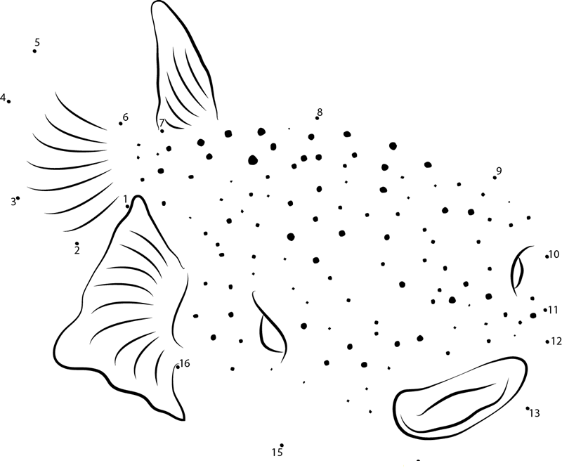 Porcupinefish Open Mouth dot to dot worksheets