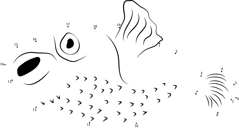 Slenderspined Porcupinefish dot to dot worksheets