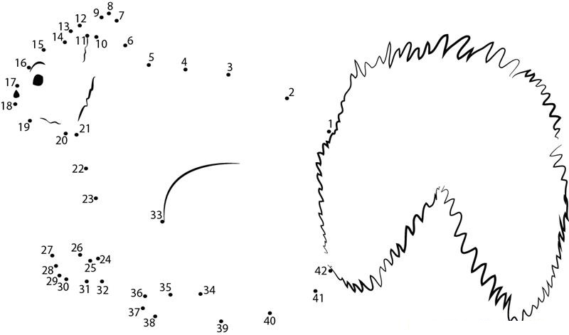 Smarty Squirrel printable dot to dot worksheet