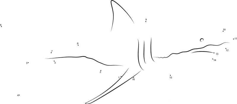 Shark Cropped dot to dot worksheets