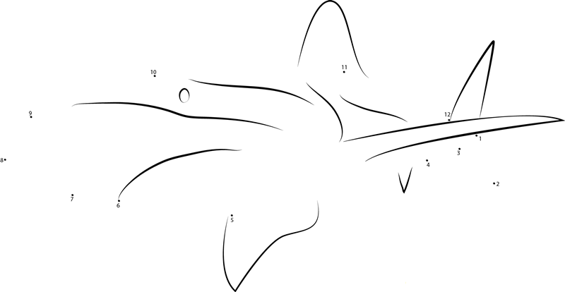 Shark Sanctuary printable dot to dot worksheet