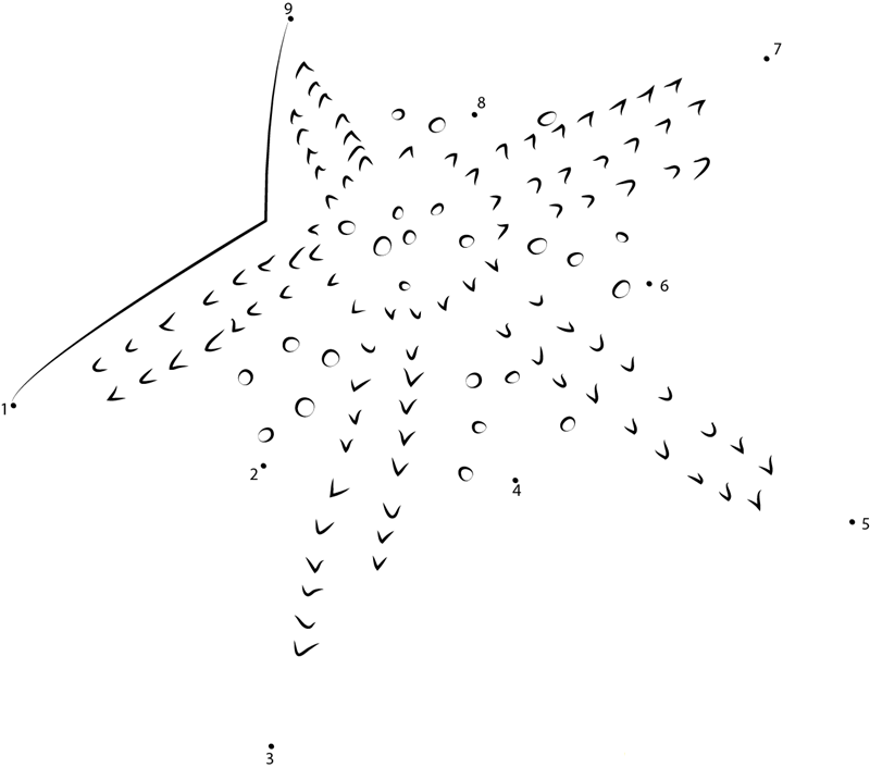 Cushion Sea Star printable dot to dot worksheet