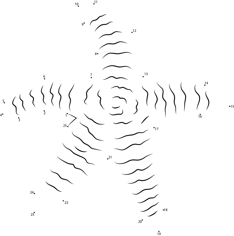 Giant Spined Starfish dot to dot worksheets