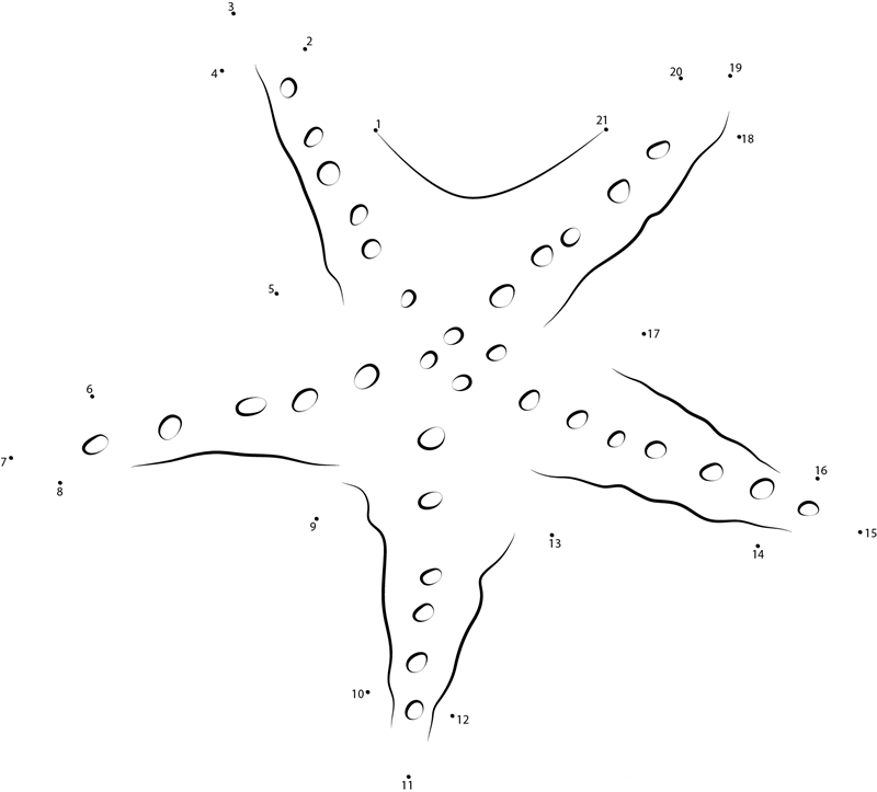 Goose Foot Starfish printable dot to dot worksheet