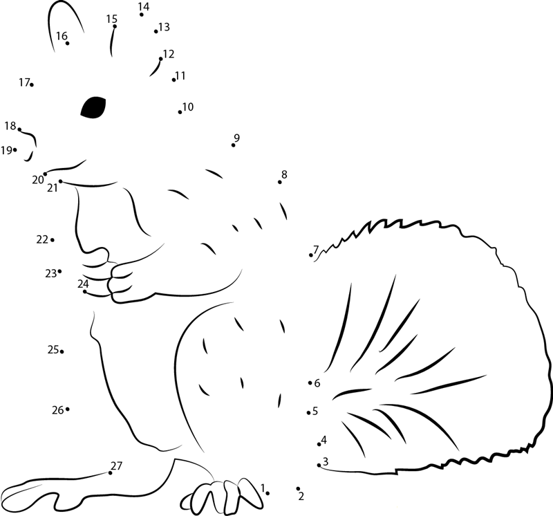 Squirrel Man dot to dot worksheets