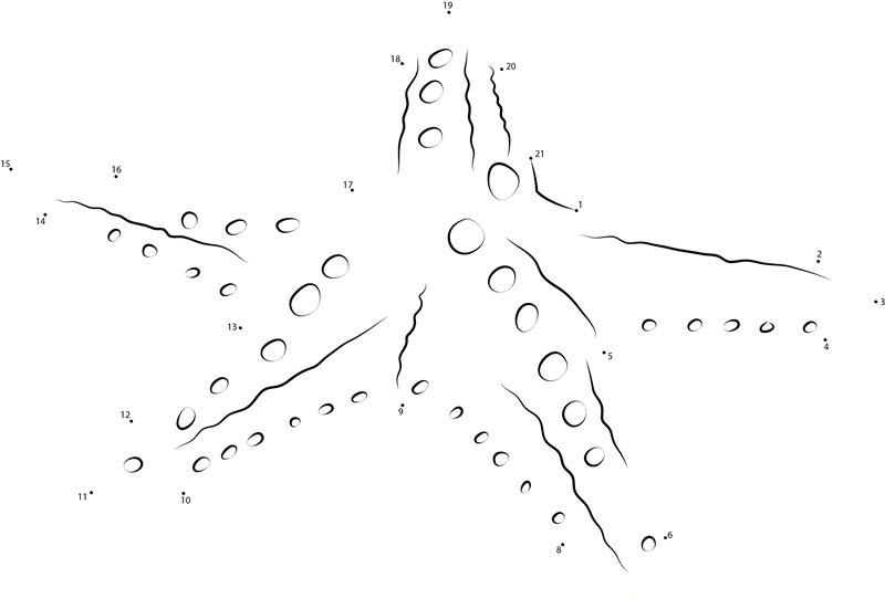 Ravishing Sea Starfish In Deep Ocean dot to dot worksheets