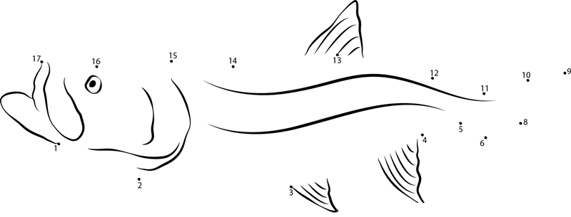 Juvenile Tarpon printable dot to dot worksheet