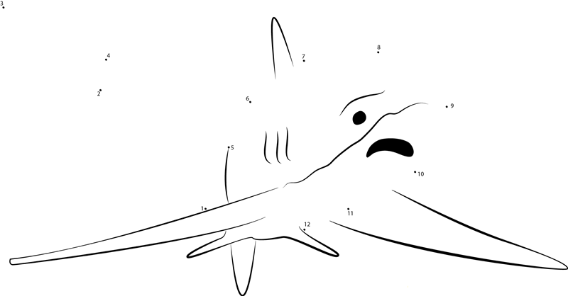 Thresher Shark Divers dot to dot worksheets