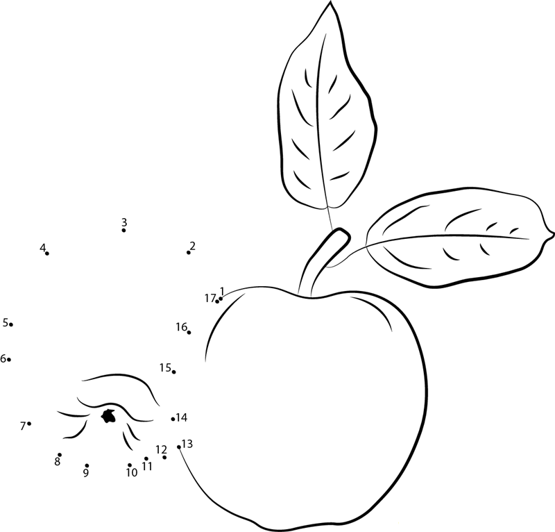 Fresh Apples dot to dot worksheet