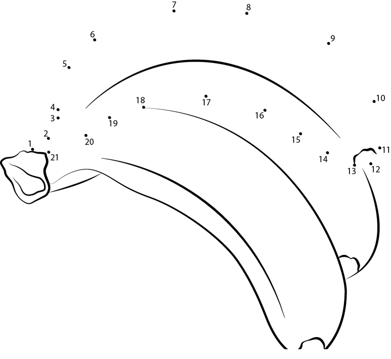 Banana At Look dot to dot worksheets