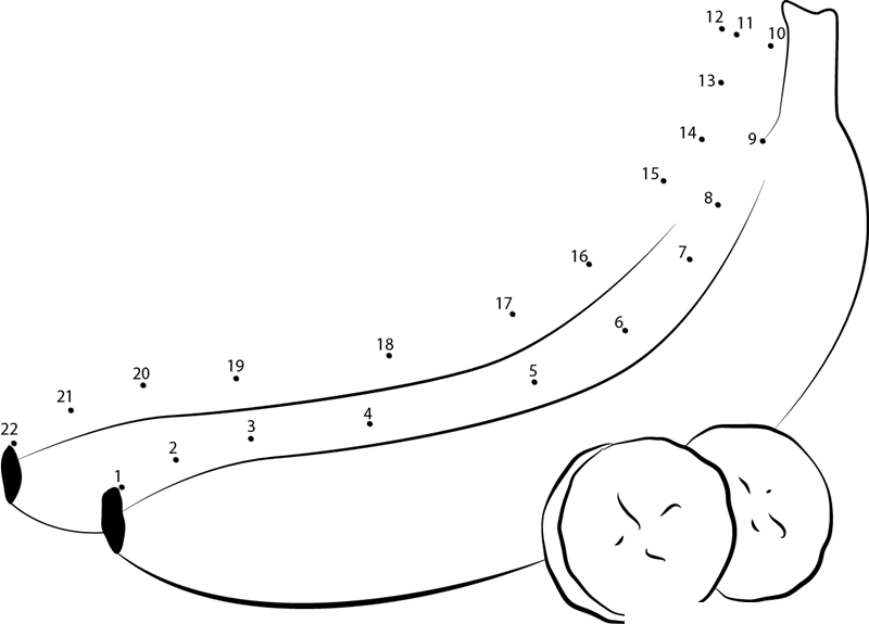 Banana Benefits dot to dot worksheets