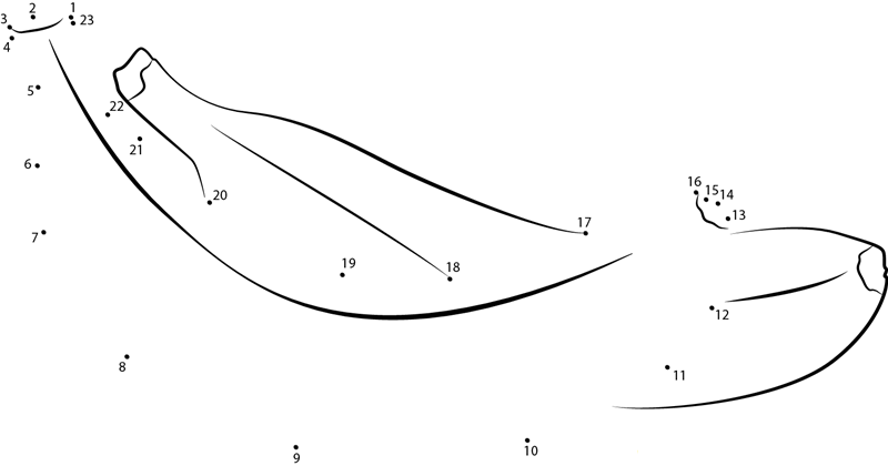 Banana To Sleeping dot to dot worksheets