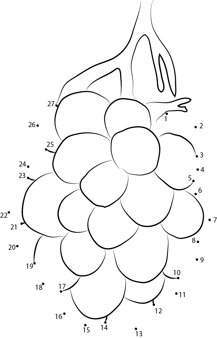 Blackberry Fruit Up printable dot to dot worksheet